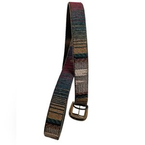 Vintage Multi Color Woven Tapestry Women's Belt